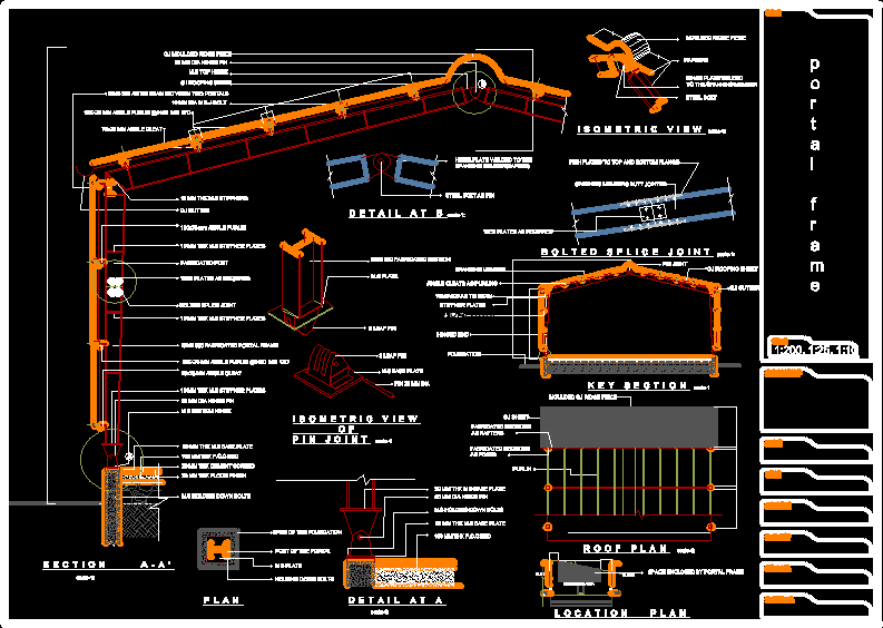 Portal Frame DWG Section for AutoCAD • Designs CAD