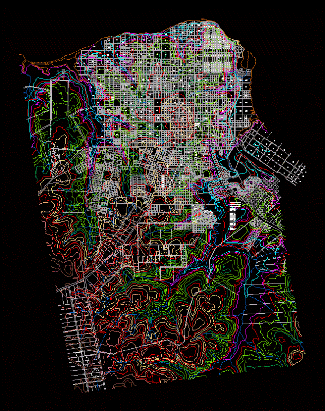 Posadas City Altimetry and Urban Grid Development Plan DWG
