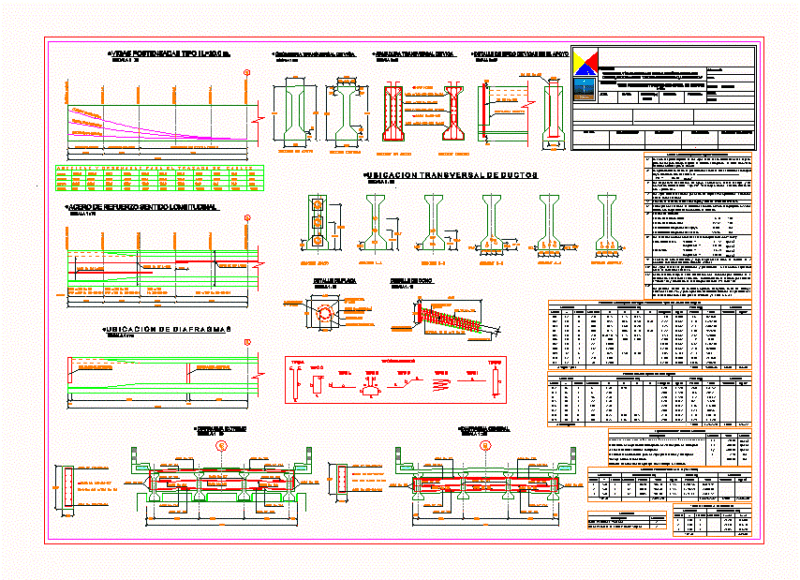 Post Tensioned Beam DWG Block for AutoCAD