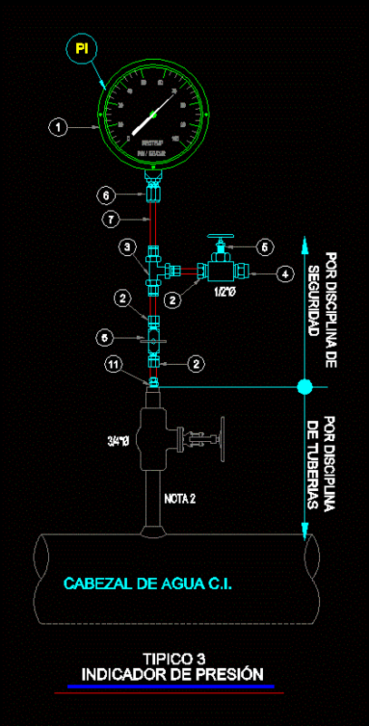 Pressure Indicator DWG Block for AutoCAD