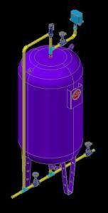 Pressure Tank 200l DWG Block for AutoCAD