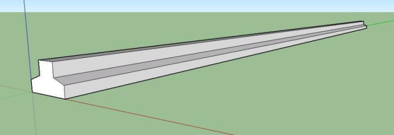Prestressed Beam 3D SKP Section for SketchUp