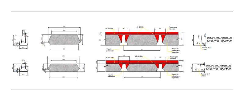 Prestressed Beams DWG Detail for AutoCAD