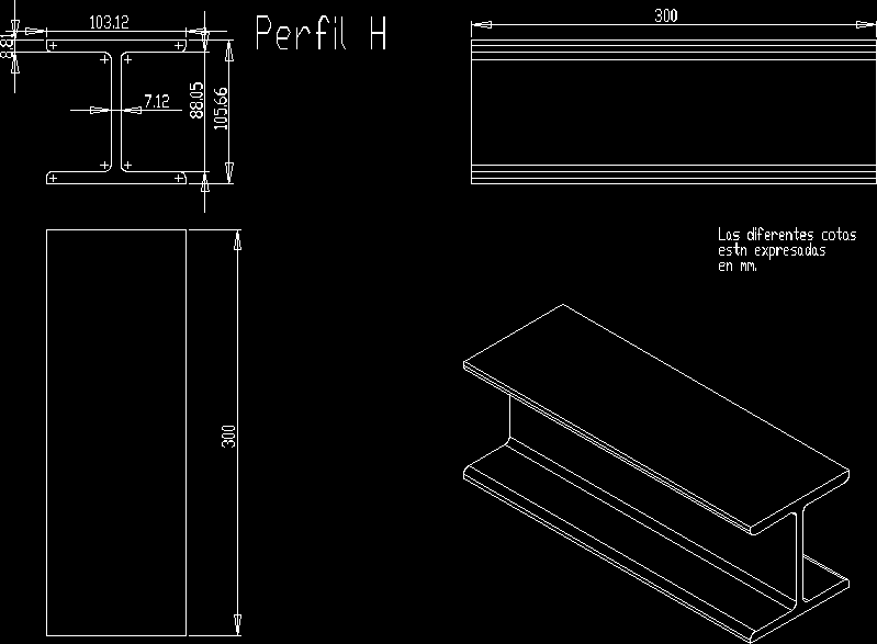 h block cad beam DWG Block Profile H for AutoCAD CAD â€¢ Designs