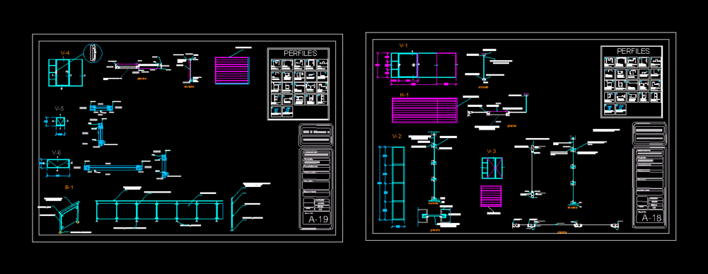 Profiles In Canceleria DWG Block for AutoCAD