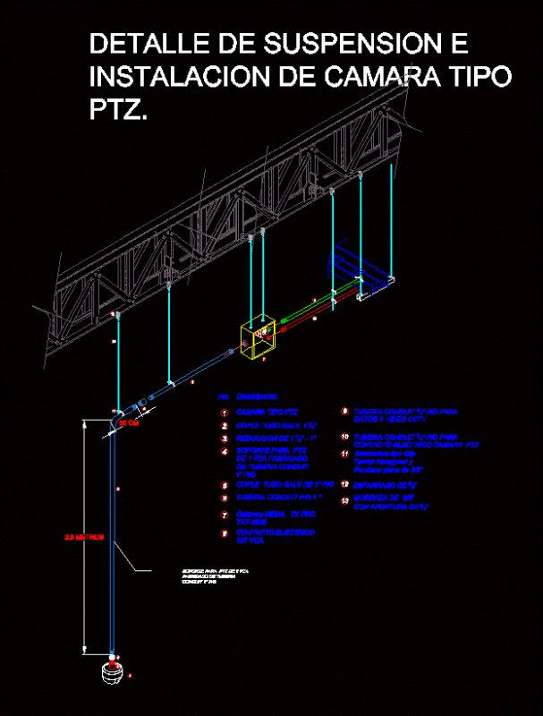 Ptz Mounting Detail DWG Detail for AutoCAD