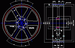 Pulley Vertical Pump DWG Detail for AutoCAD