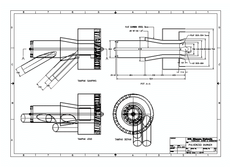 Pulverized Coal Burner DWG Block for AutoCAD