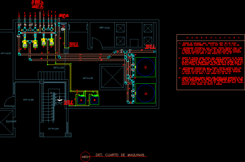Pump Room DWG Block for AutoCAD • Designs CAD air conditioning accessories diagram 