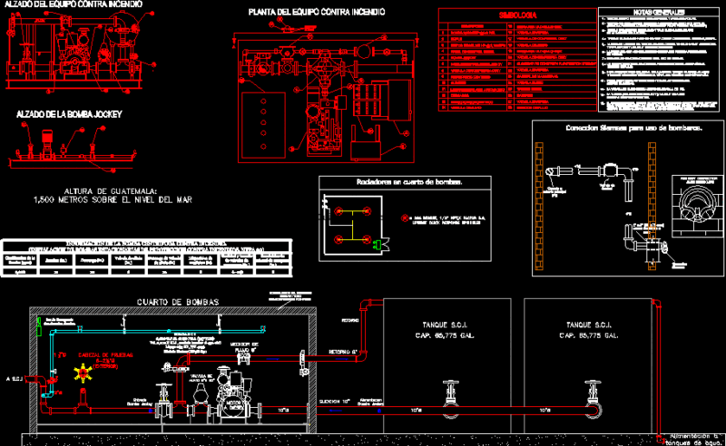 Pump Room DWG Block for AutoCAD