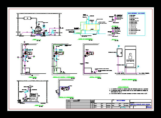 Pump Room System Fire DWG Detail for AutoCAD • Designs CAD fire extinguisher diagram 