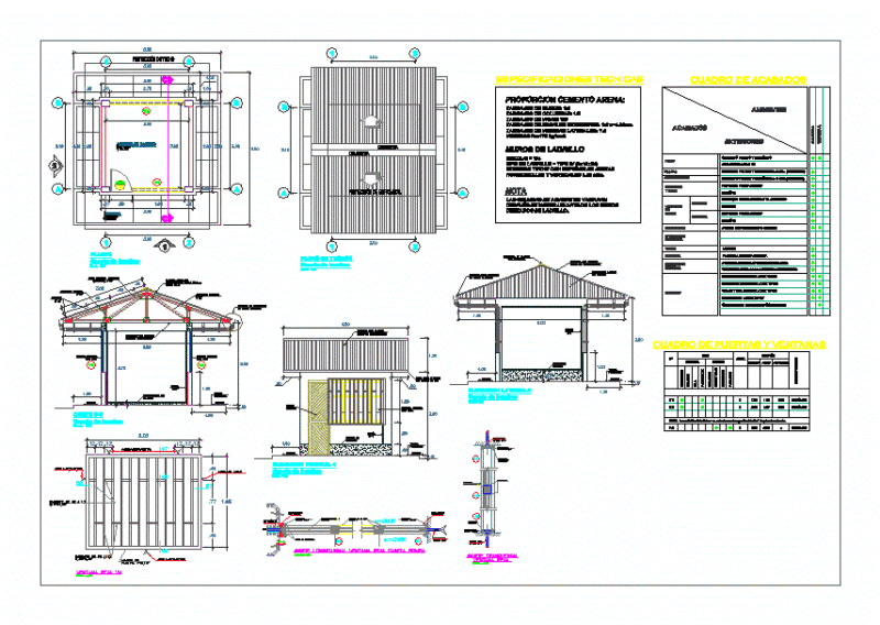 Pumping House Architectural and Structural Drawing Set DWG
