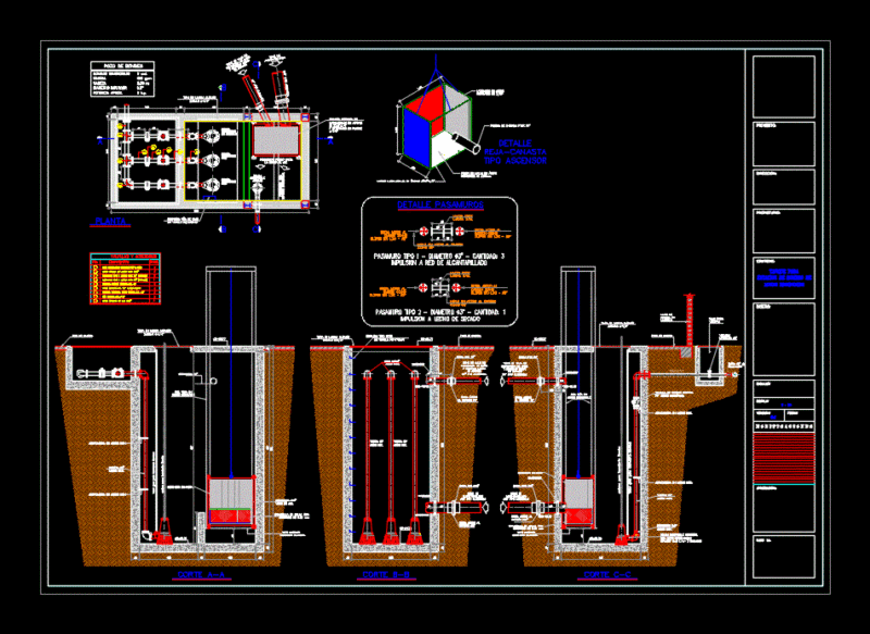 Pumping Sewage Tank DWG Detail for AutoCAD