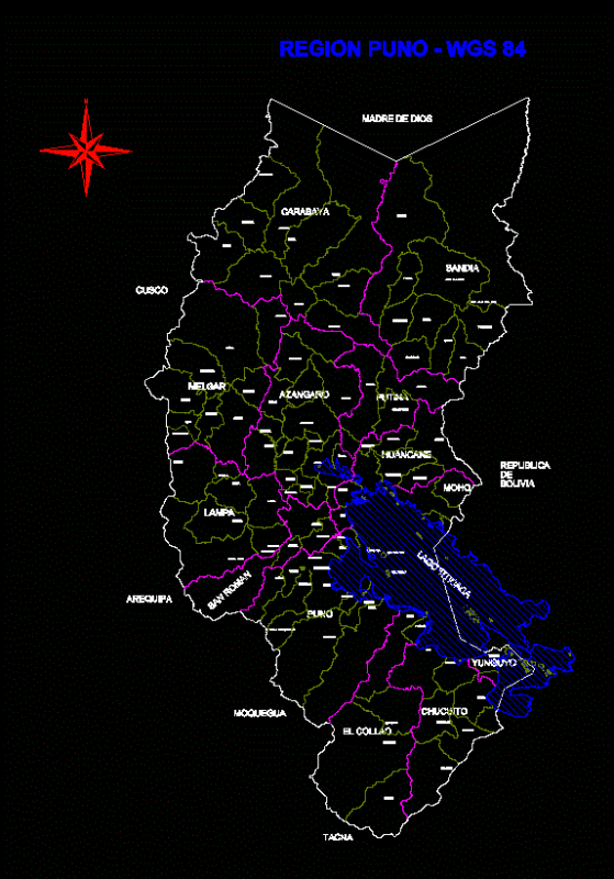Puno Region Wgs84 DWG Block for AutoCAD