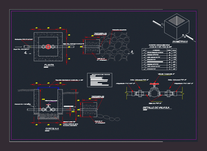 Purge Valve DWG Detail for AutoCAD