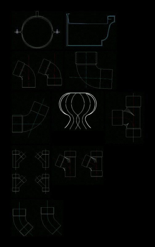 Pvc Accessories 2D DWG Elevation for AutoCAD