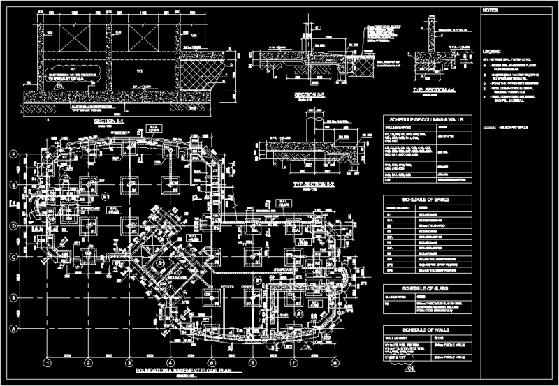 Raft Foundation DWG Block for AutoCAD