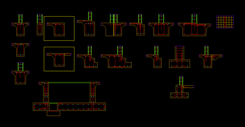 Rebar Sections DWG Section for AutoCAD