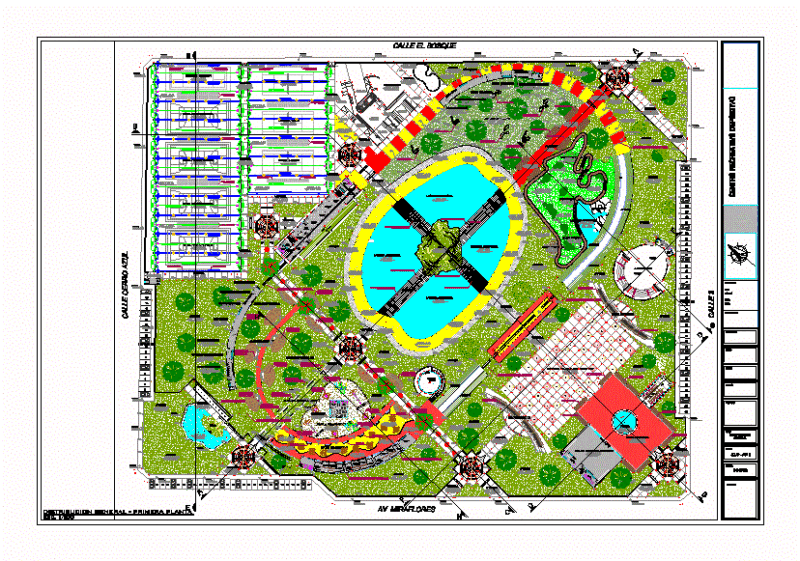 Recreational Center DWG Block for AutoCAD