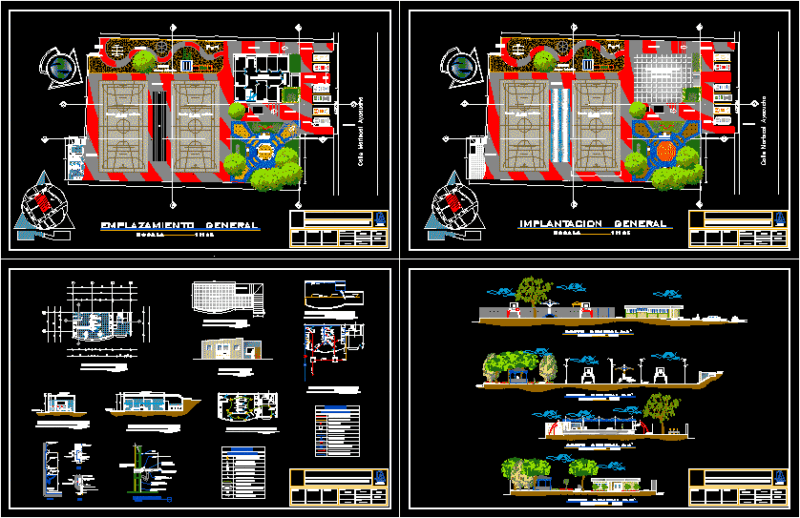 Recreative Area DWG Section for AutoCAD