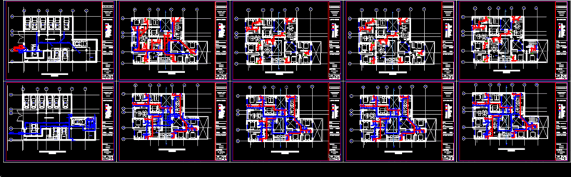 Red Plumbing DWG Detail for AutoCAD