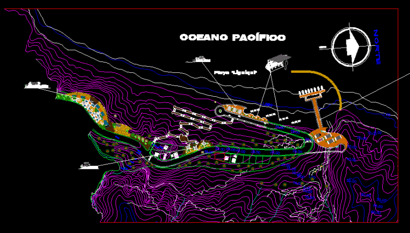 Regeneration Of The Tourist Area Of ??The Commune Liguiquimanta – Manabi – Ecuador DWG Block for AutoCAD