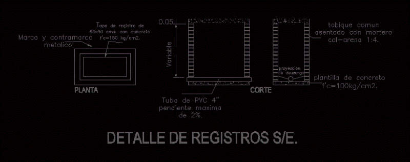 Registration Sewage DWG Detail for AutoCAD