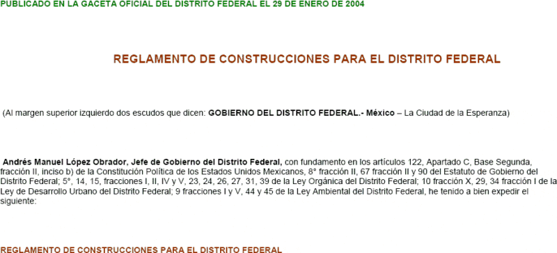 Regulation Of Constructions Federal District PDF (Document)
