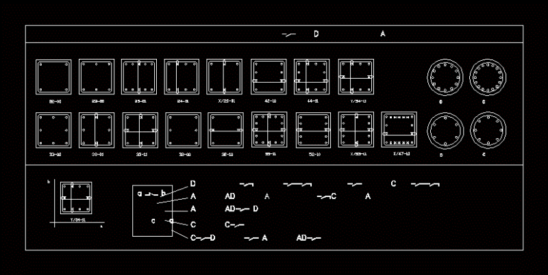 Reinforced Concrete Columns DWG Block for AutoCAD