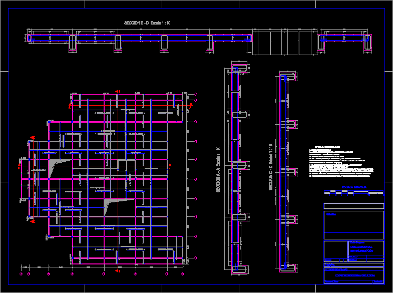 Reinforced Concrete Slab, One Way Rebar DWG Plan for AutoCAD • Designs CAD