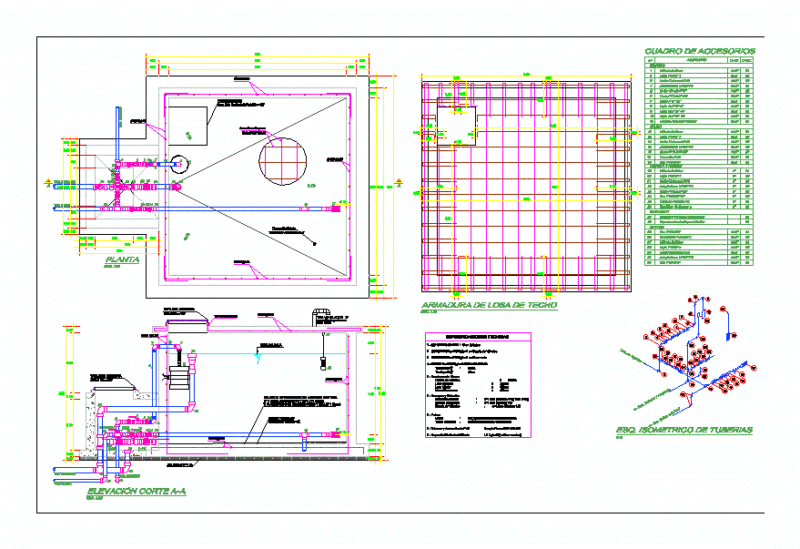 Reservoir 10m3 C ° A ° DWG Detail for AutoCAD