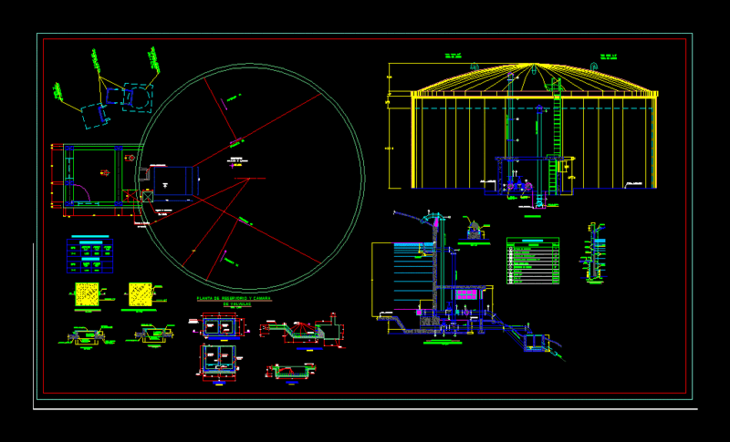 Reservoir 1200m3 DWG Detail for AutoCAD