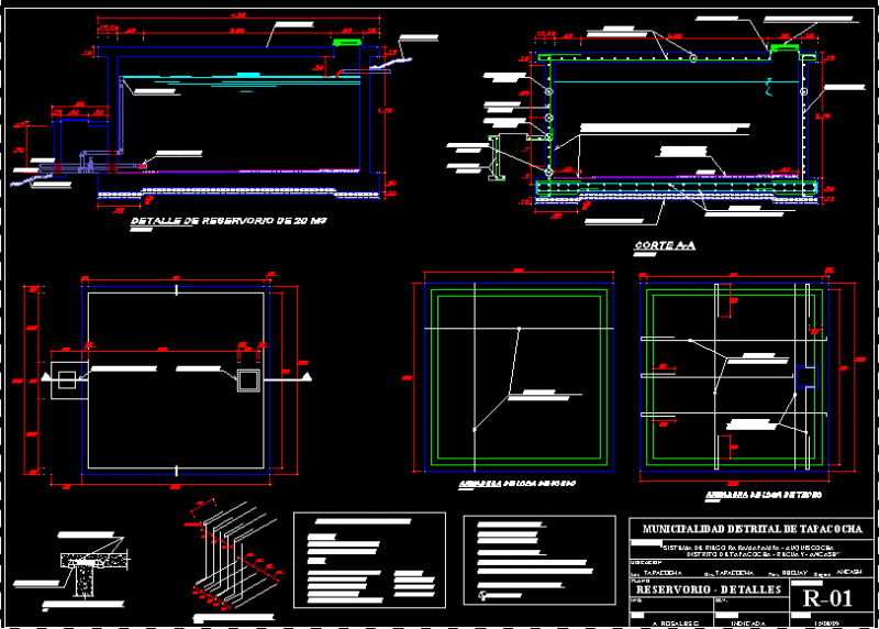 Reservoir 20m3 DWG Block for AutoCAD