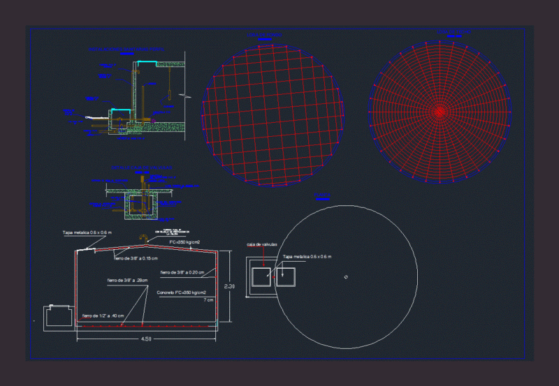 Reservoir Ferrocement DWG Plan for AutoCAD