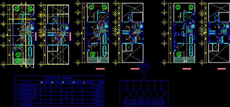 Residential Electrical Lighting Plan DWG Block for AutoCAD