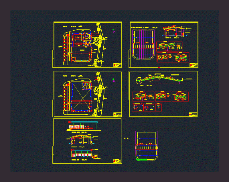 Restaurant – Metal Structure DWG Detail for AutoCAD