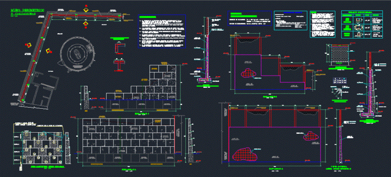 Retaining Wall And Wedging DWG Block for AutoCAD