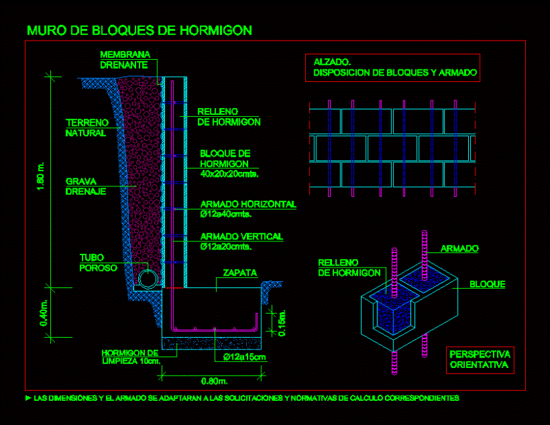 Retaining Wall Detail DWG Detail for AutoCAD