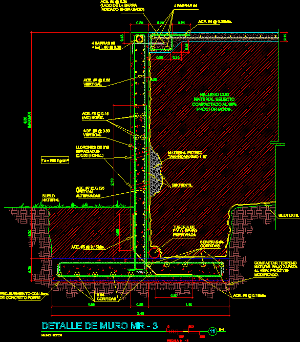 Retaining Wall Detail DWG Detail for AutoCAD â€¢ Designs CAD