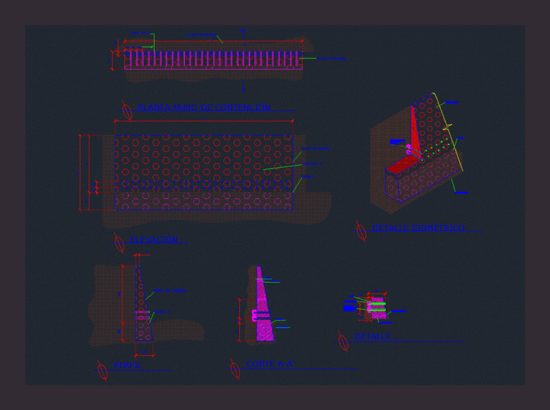 Retaining Wall DWG Detail for AutoCAD