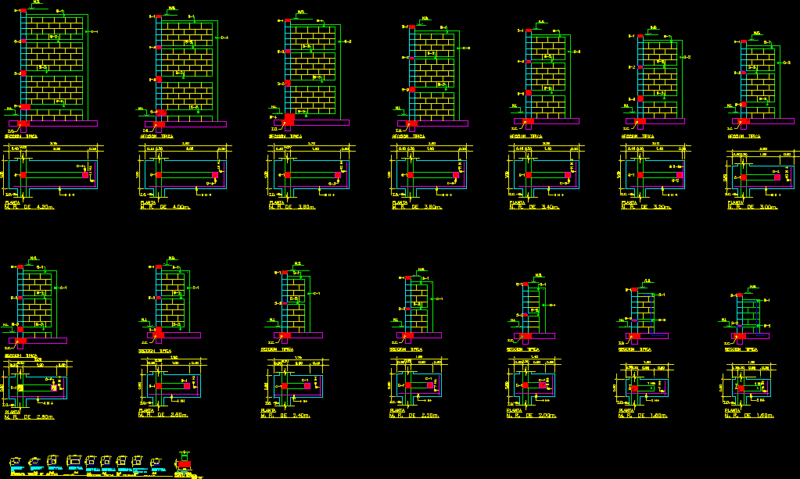 Retaining Walls DWG Block for AutoCAD