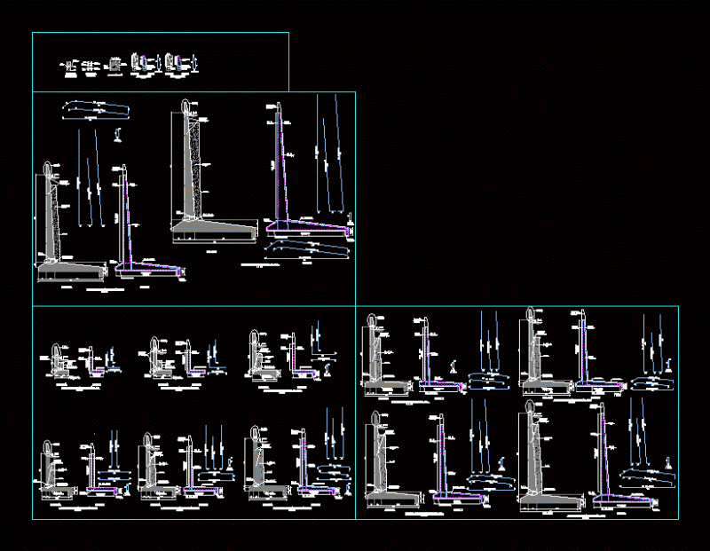 Retaining Walls DWG Detail for AutoCAD