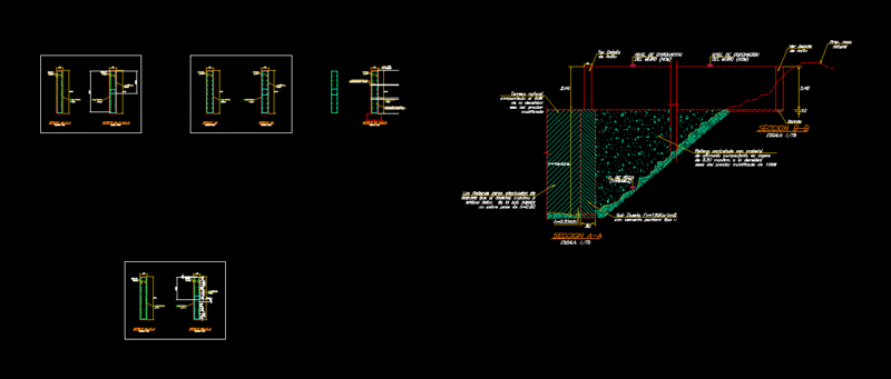 Retaining Walls DWG Detail for AutoCAD