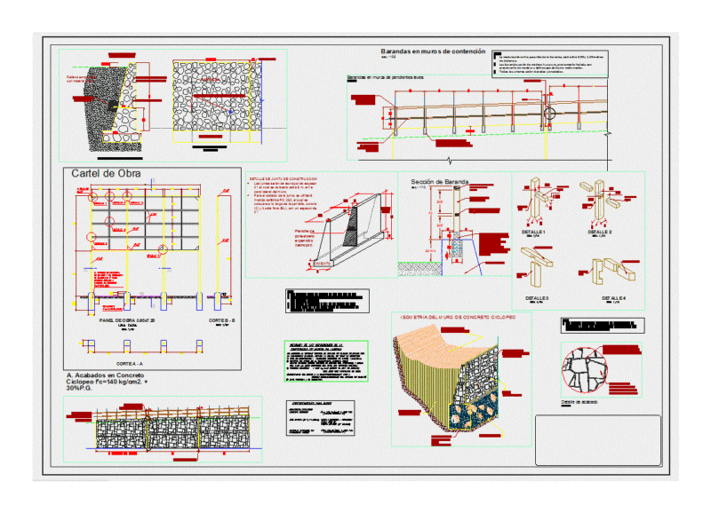 Retaining Walls DWG Plan for AutoCAD