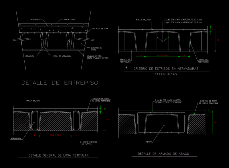 Reticular Slab Details DWG Detail for AutoCAD