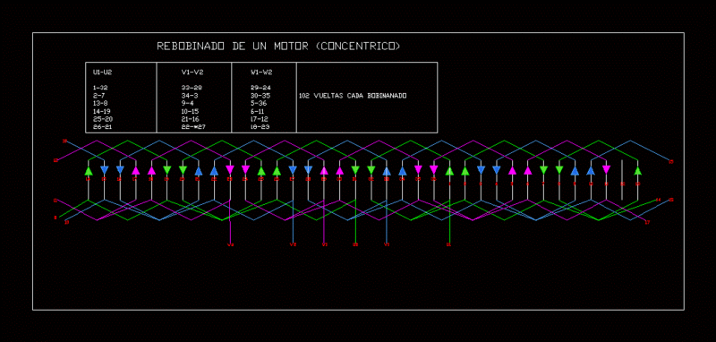 Rewind Motor DWG Block for AutoCAD