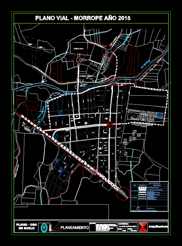 Road Map MÓRrope DWG Block for AutoCAD