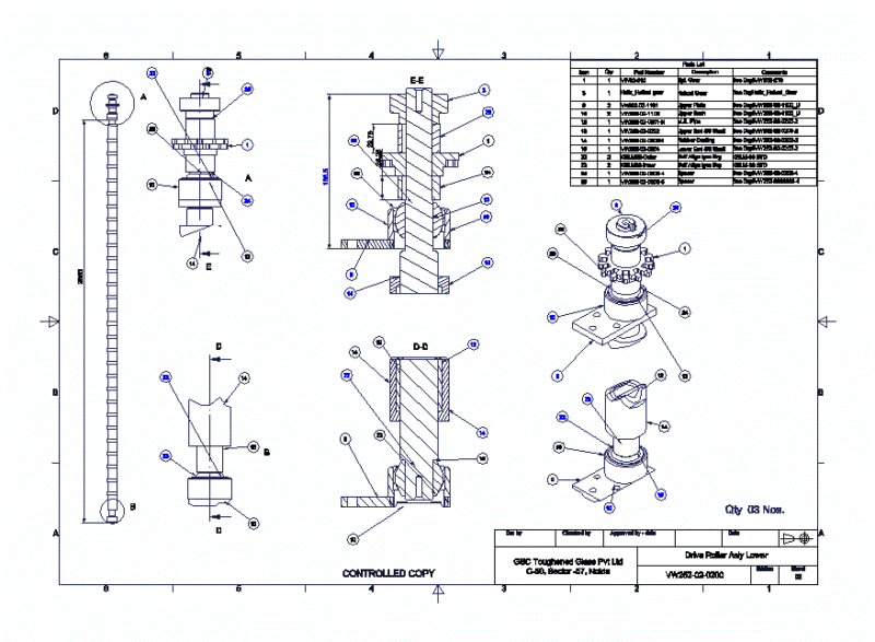 Roller Drive DWG Block for AutoCAD