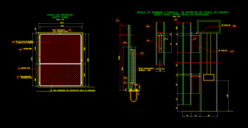 Safety Panel DWG Detail for AutoCAD