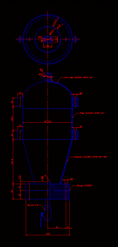 Sampling Pot DWG Block for AutoCAD